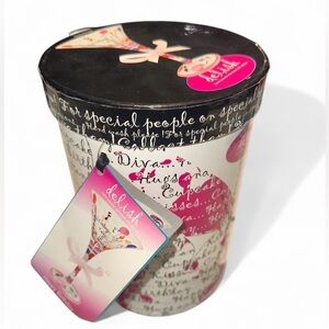 Delish 7oz Happy Birthday Mouth blown martini glass hand painted